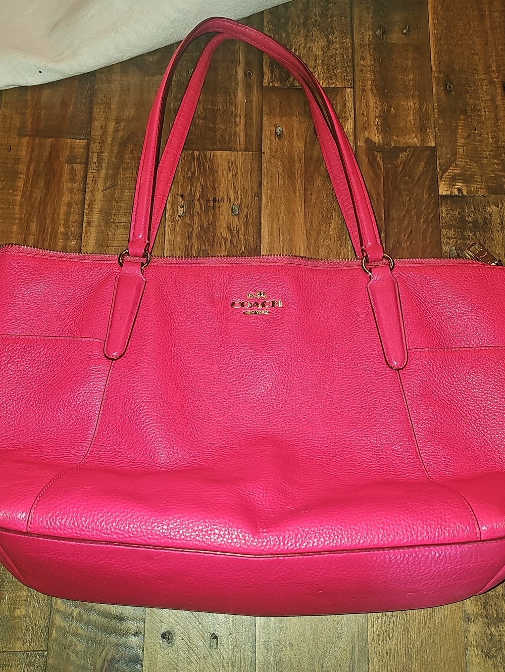 Coach Hot Pink Leather Tote Bag